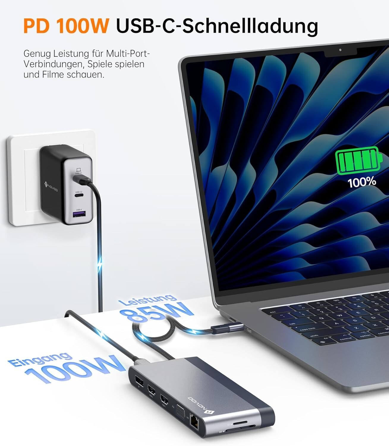 USB-C Dockingstation 14-in-1 4K@120Hz DP 2xHDMI 4K@60Hz VGA PD 100W