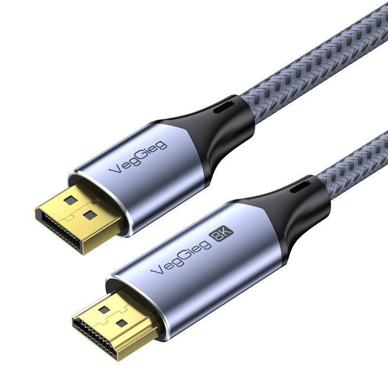 8K DisplayPort 1.4 zu HDMI 2.1 Kabel 2 Meter Aluminium HDTV für Laptop TV Kamera