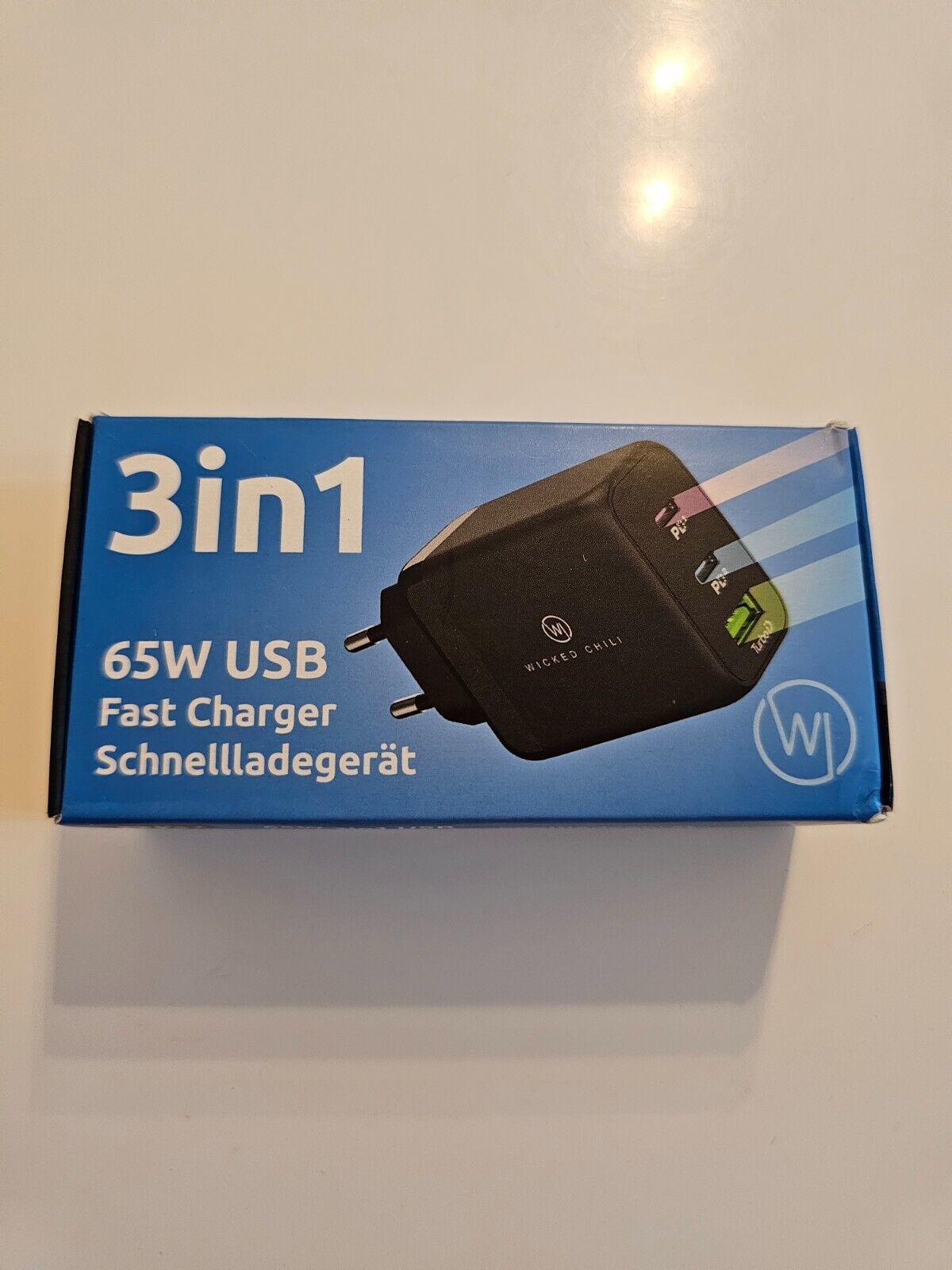 65W USB-C GaN Ladegerät, 3fach Netzteil mit Dual USB-C und USB-A, kompatibel mit
