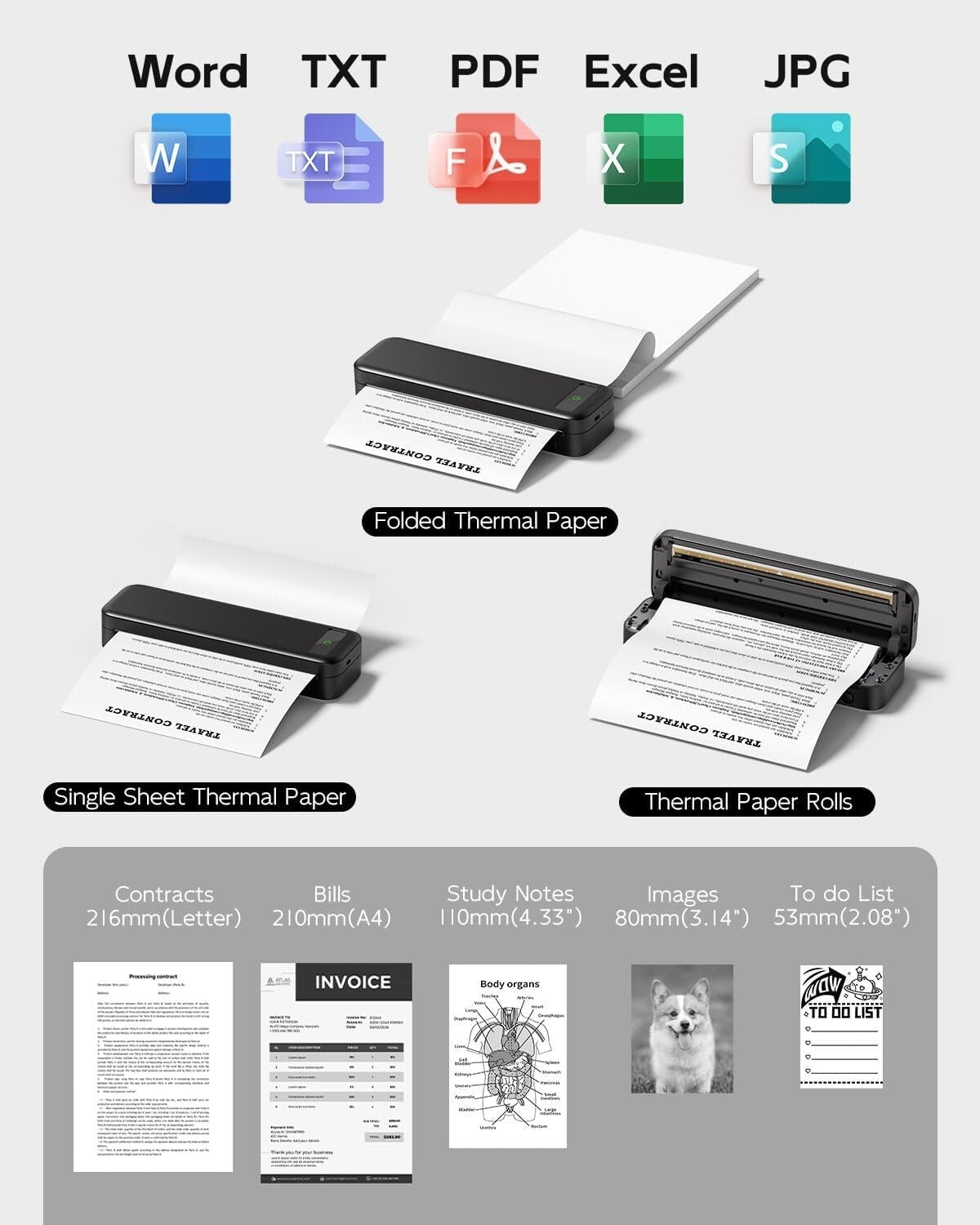 A4 Thermodrucker – Mobiler 300 DPI Reisedrucker