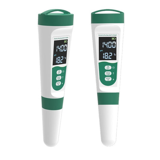 5-in-1 pH TDS EC Salzgehalt Temperatur Wassertester mit Stimme