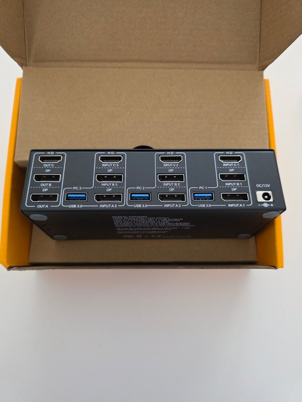 KVM Switch 3 PC 3 Monitore 4K@60Hz DP HDMI USB 3.0
