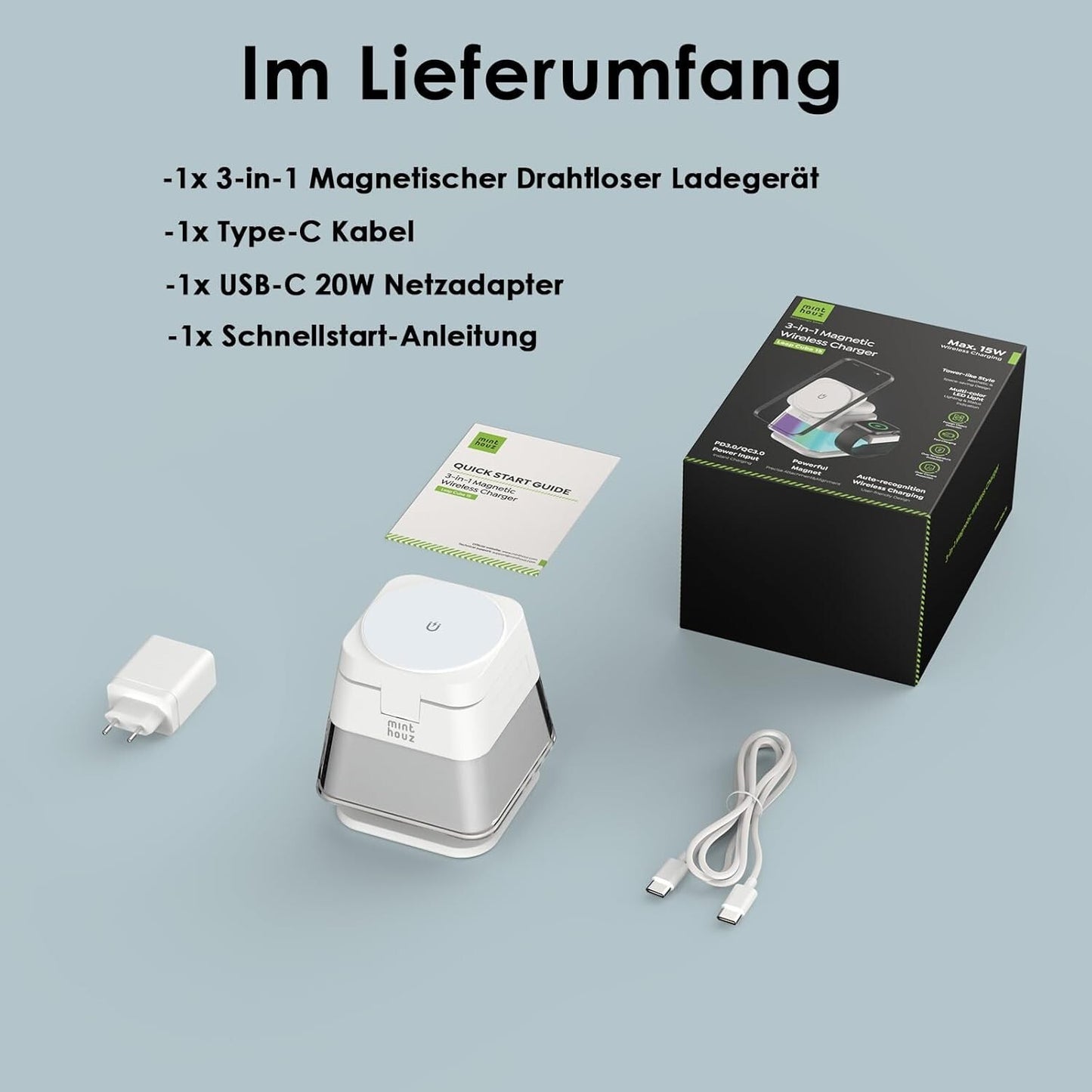 Wireless Charger 15W für iPhone Watch AirPods