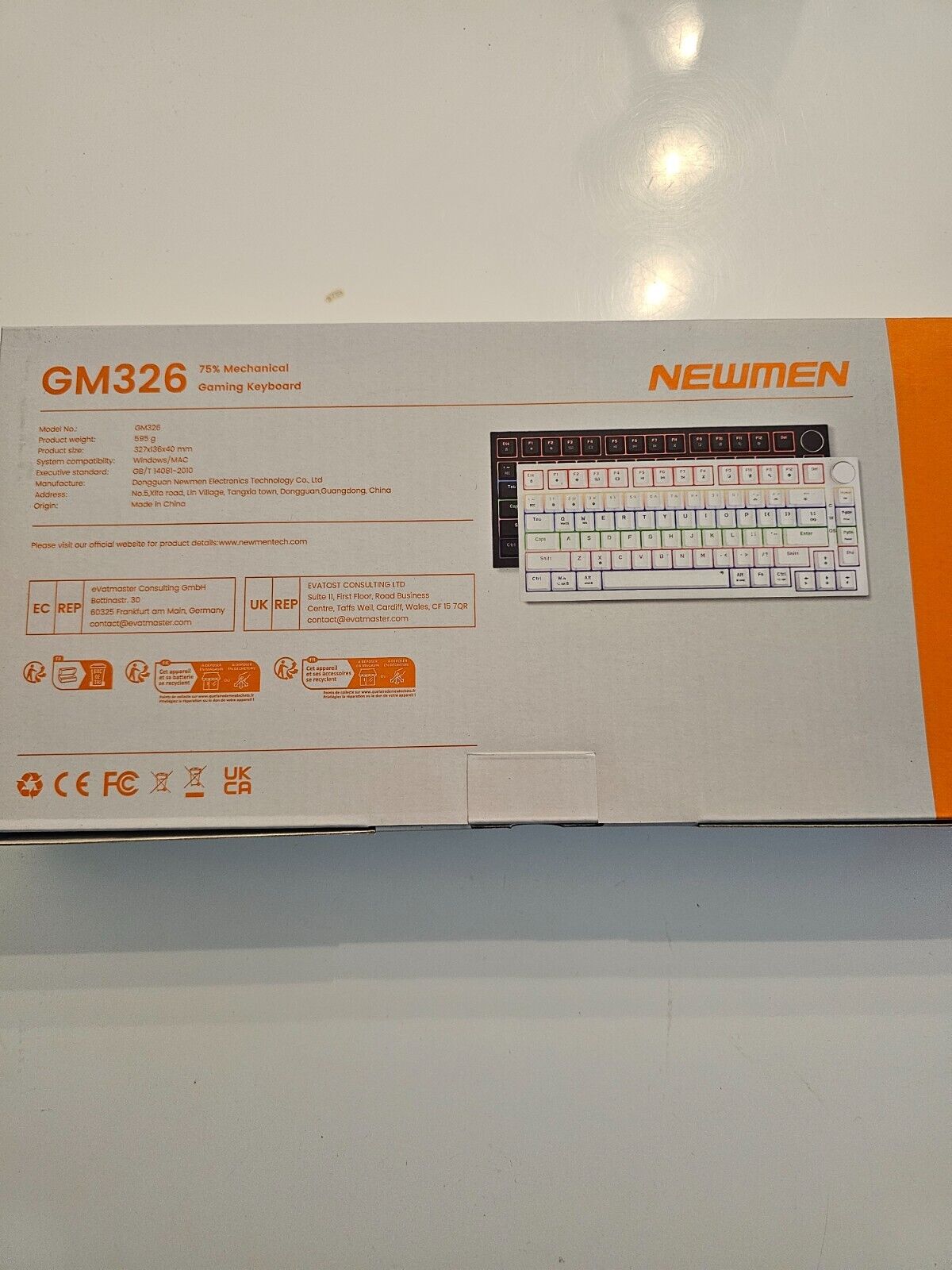 GM326 Mechanische QWERTY Tastatur,Gaming Tastatur mit Kabel,75% TKL Hot Swap