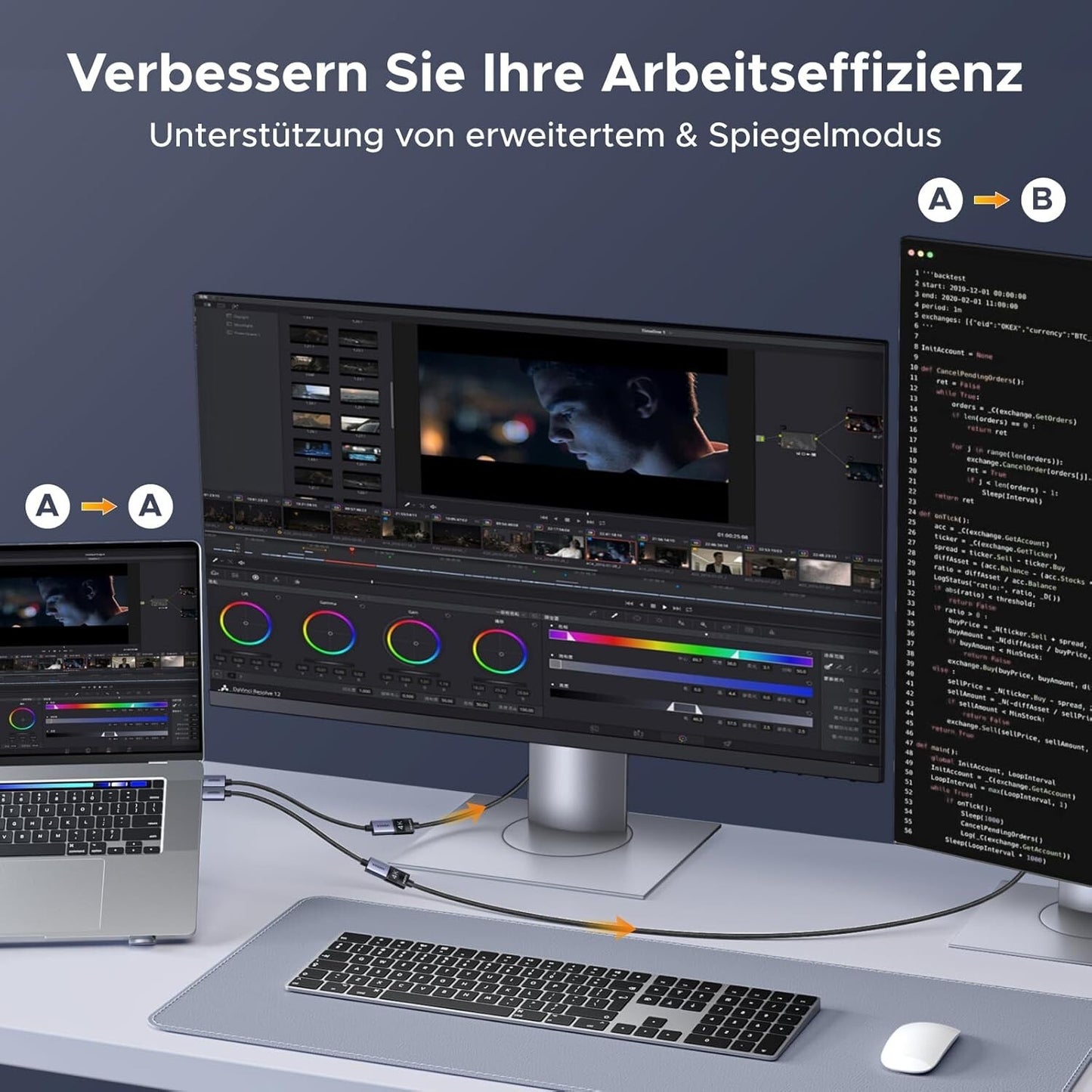 4K DisplayPort zu HDMI Adapter 2 Stück 4K@30Hz
