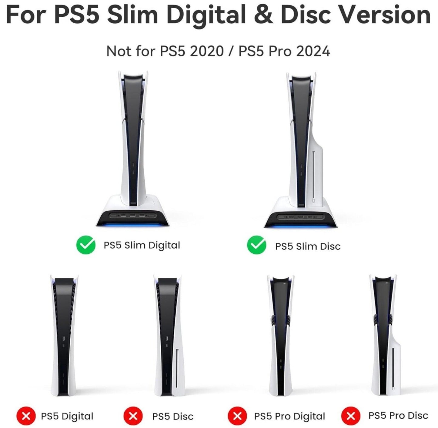 design D3 PS5 Slim Kühlstand RGB Ladestation 2 Ventilatoren
