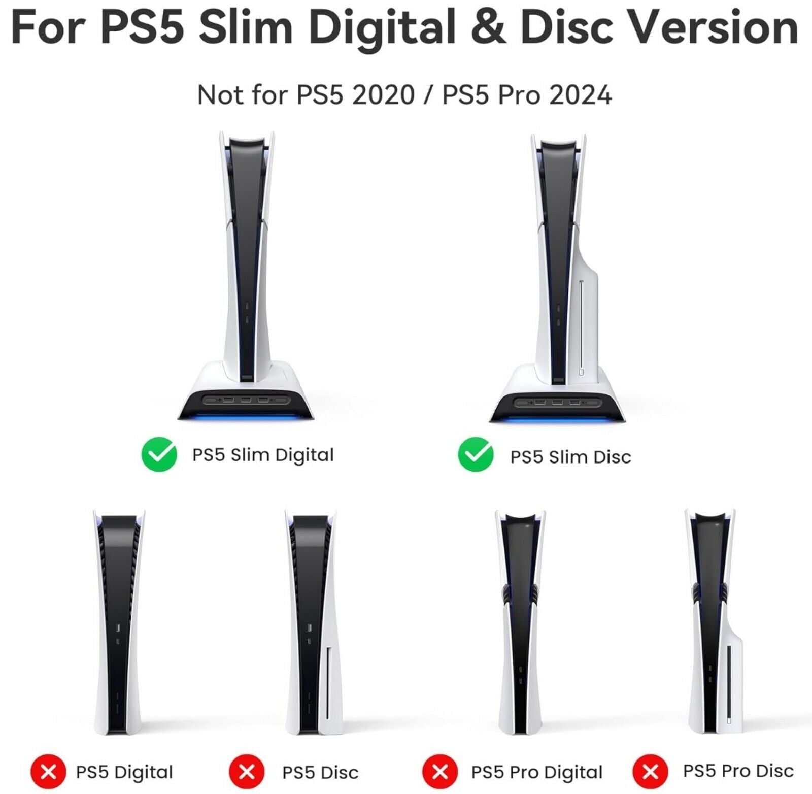 design D3 PS5 Slim Kühlstand RGB Ladestation 2 Ventilatoren