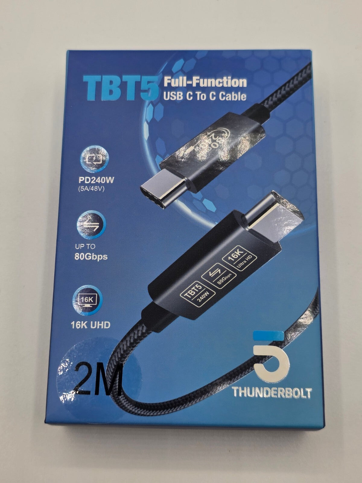 USB4  TBT5 Kabel 80Gbps 16K@60Hz 240W PD 2m Schwarz