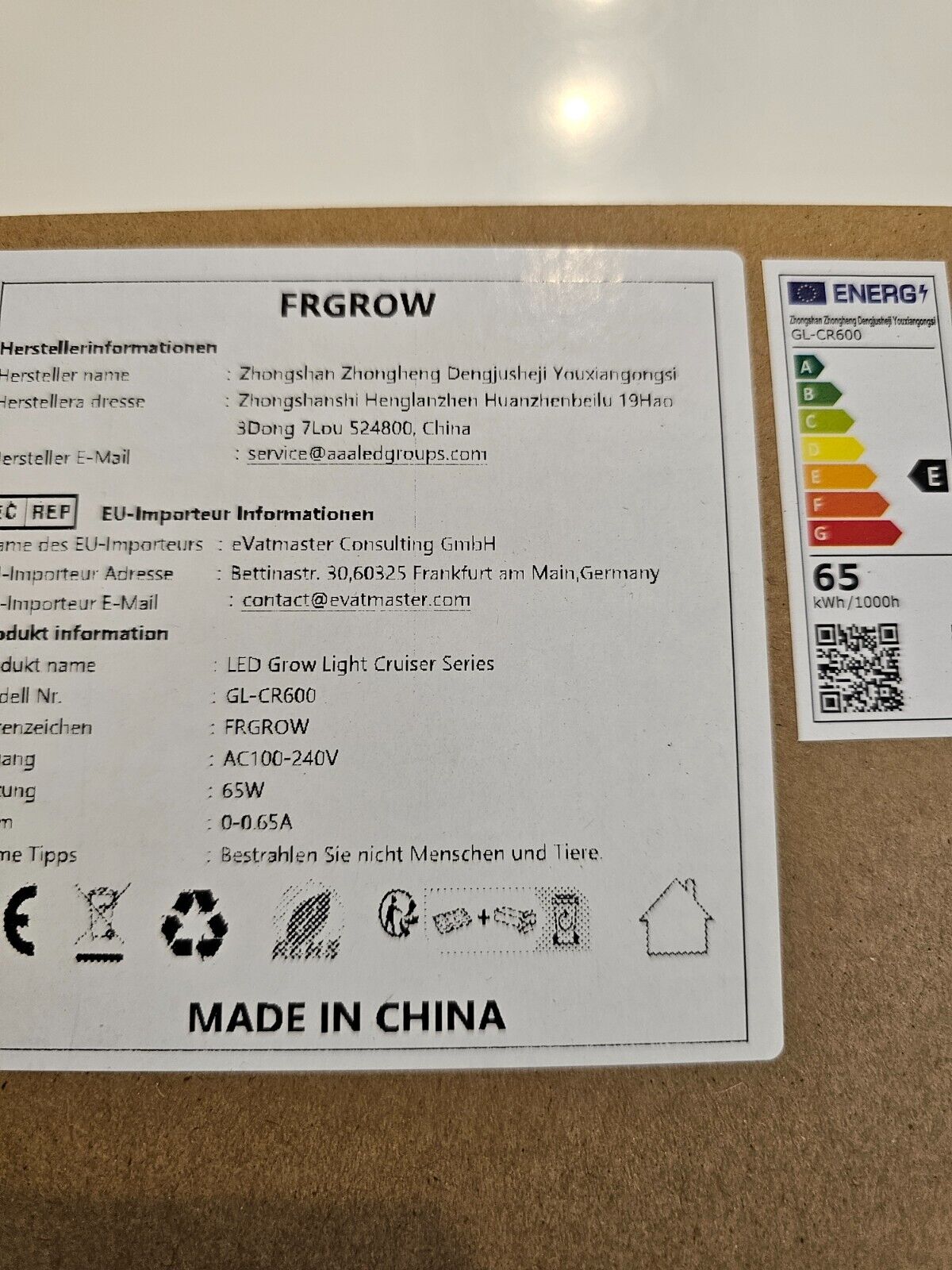 LED Grow Light, 31x21CM 65Watt LED Vollspektrum Grow Lampe Dimmbarer