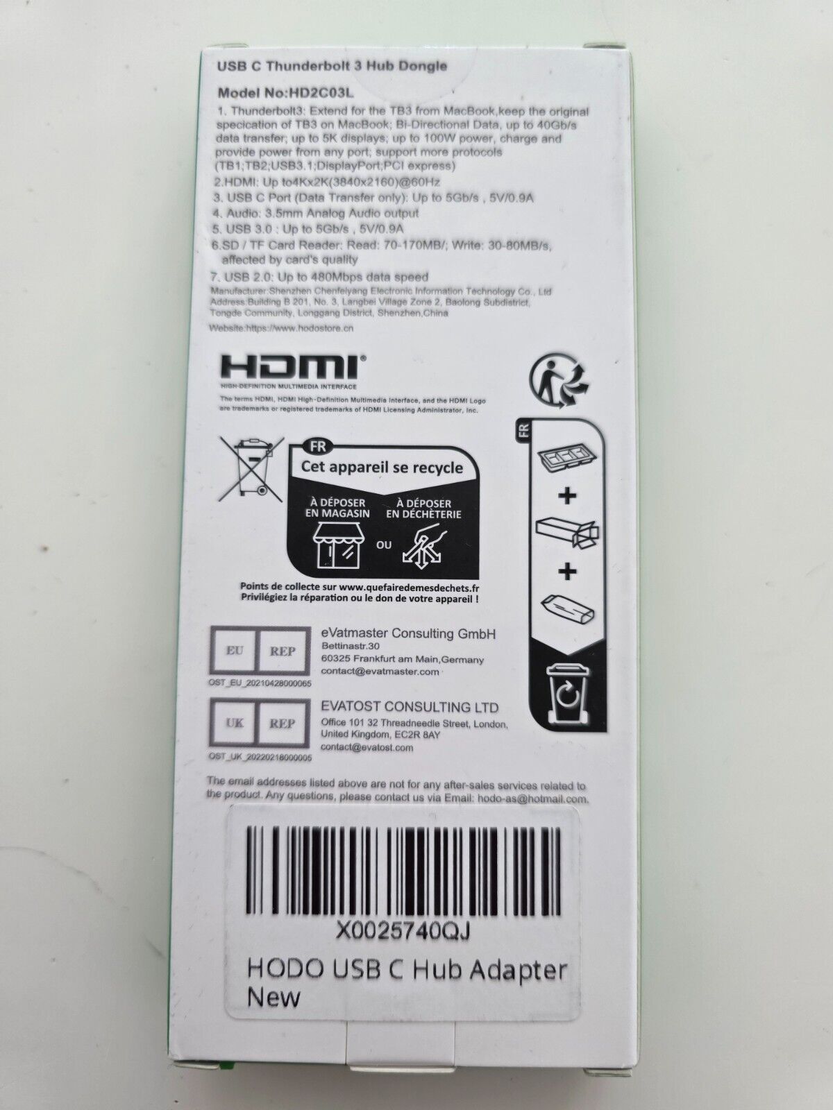 USB C Hub 8in2 für MacBook HDMI 4K Thunderbolt 3