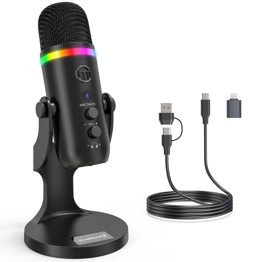 USB-Mikrofon K66 Pro mit ANC, RGB, Plug & Play für Streaming & Podcast