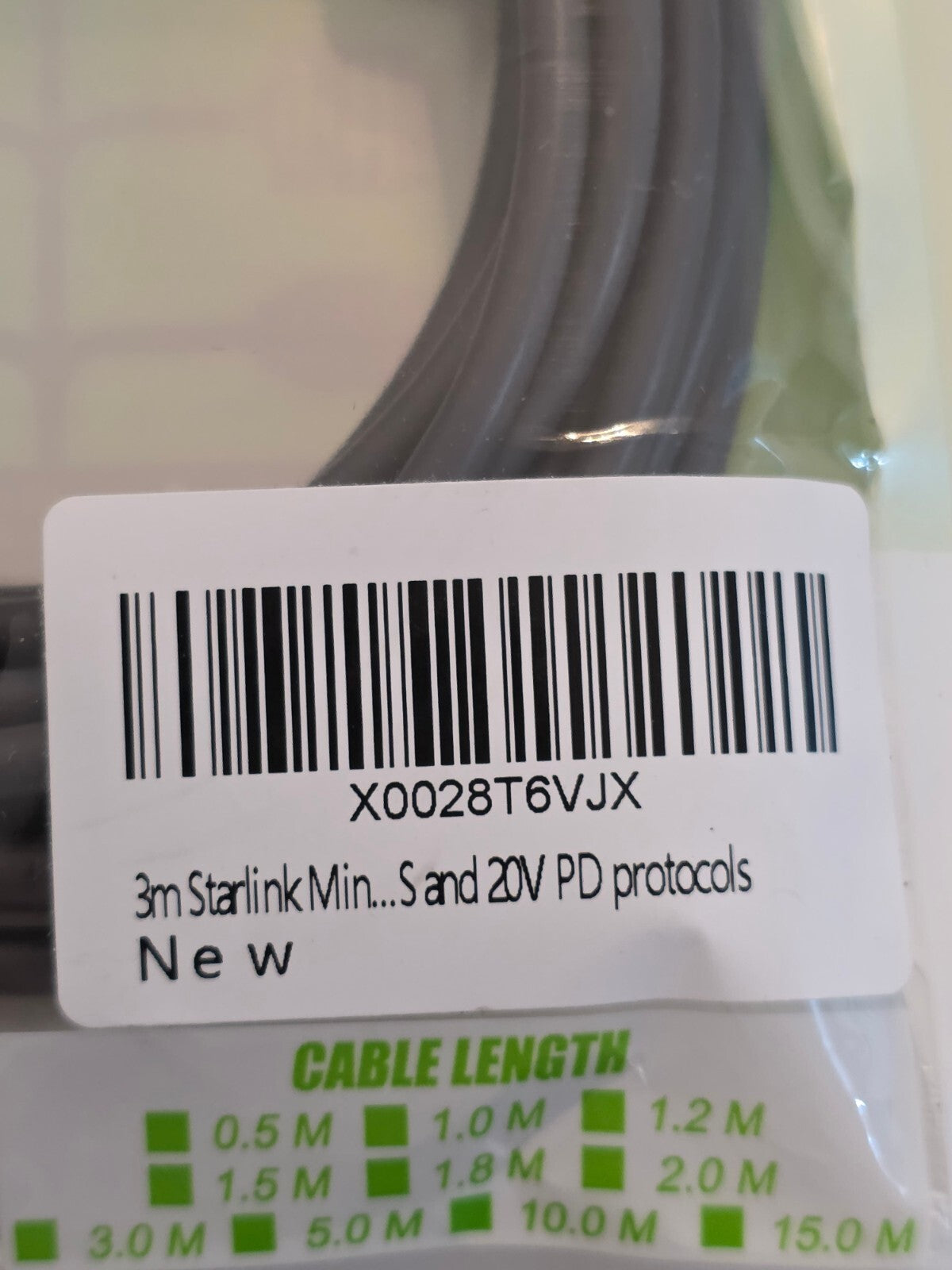 Starlink Mini Kabel 3m USB-C zu DC IP68 100W Grau