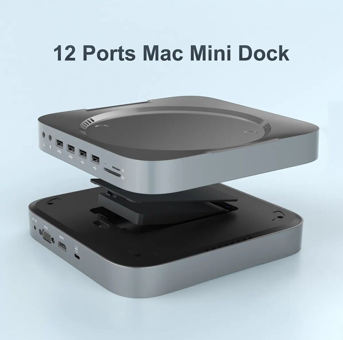 12-in-1 Typ C Hub mit Festplattengehäuse SD-/TF-Speicherkartenleser für Mac Mini