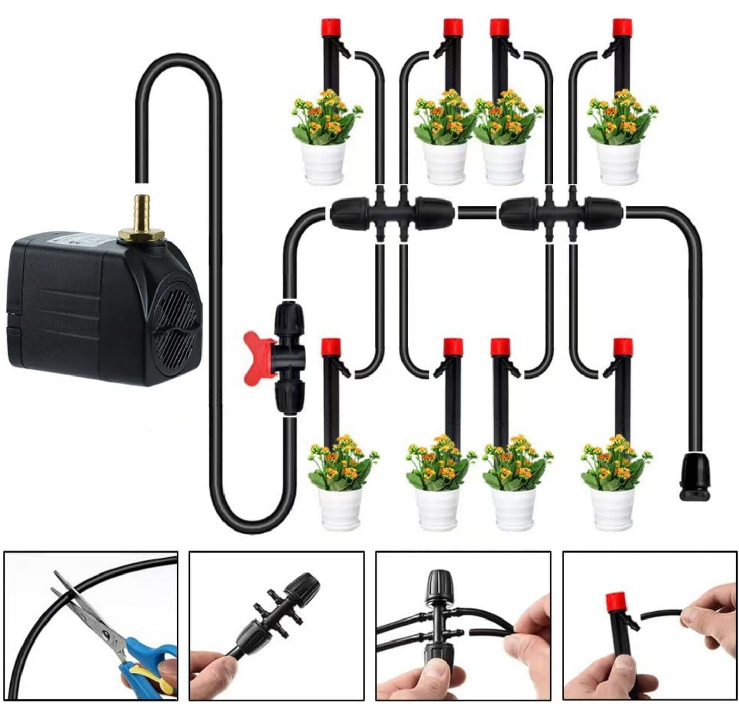 50L Indoor Auto-Bewässerung, 25W Pumpe, 8 Tropfdüsen