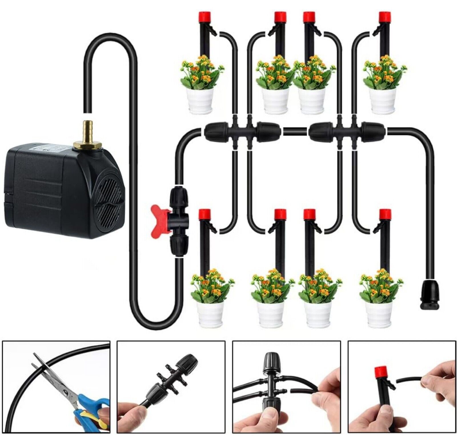 50L Indoor Auto-Bewässerung, 25W Pumpe, 8 Tropfdüsen