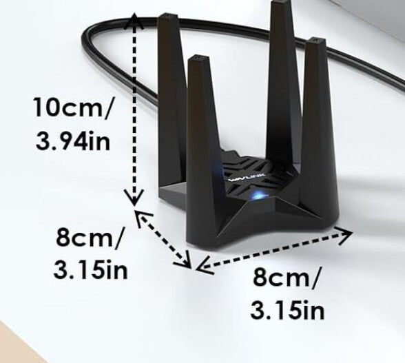 AX1800 WiFi 6 USB Adapter 1201Mbit/s 5GHz WPA3 Windows 10/11