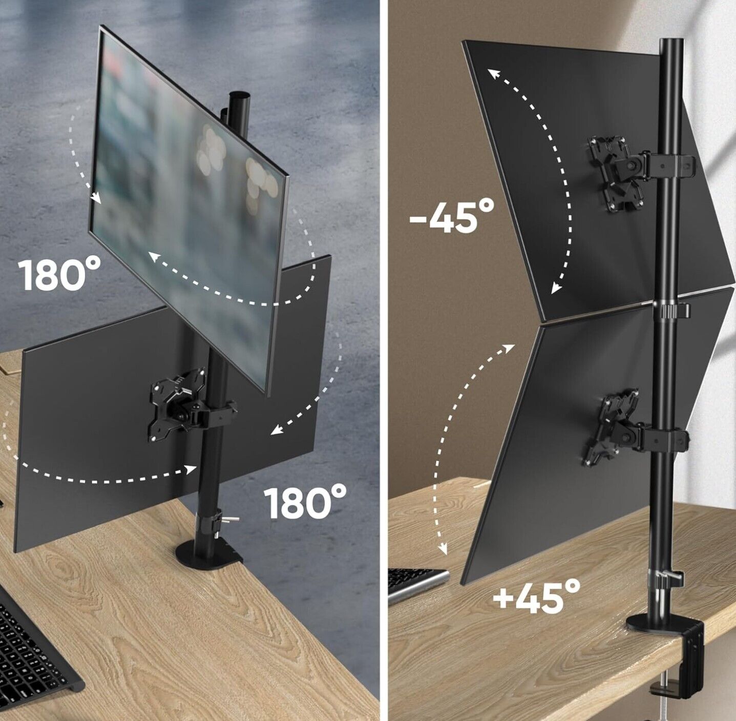 Dual Monitor Halterung für 13-34 Zoll Bildschirme bis 8 kg (x2), Doppel Monitorh