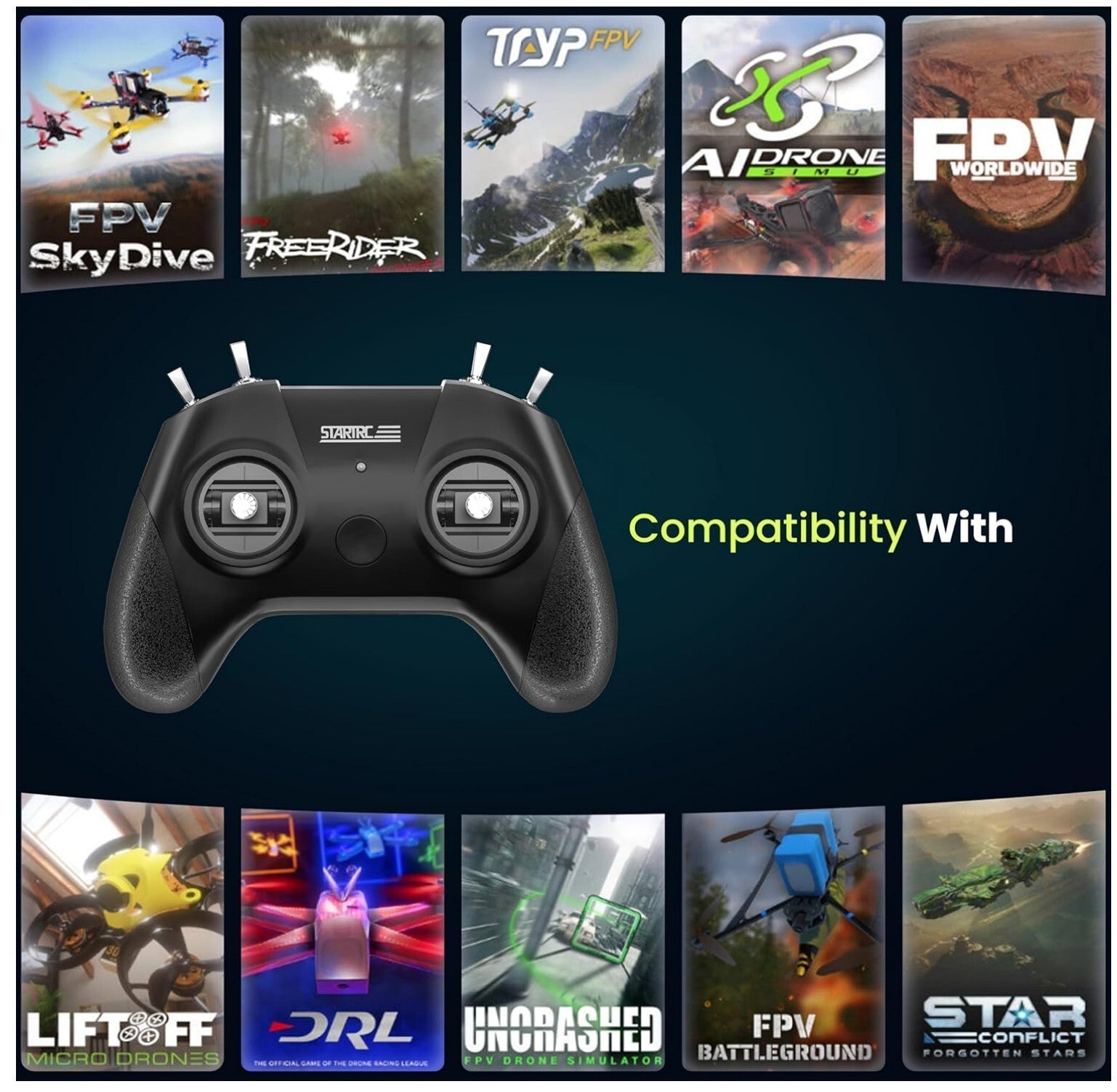 S8 FPV Simulator Fernbedienung für Drohnen-Training Modus 2