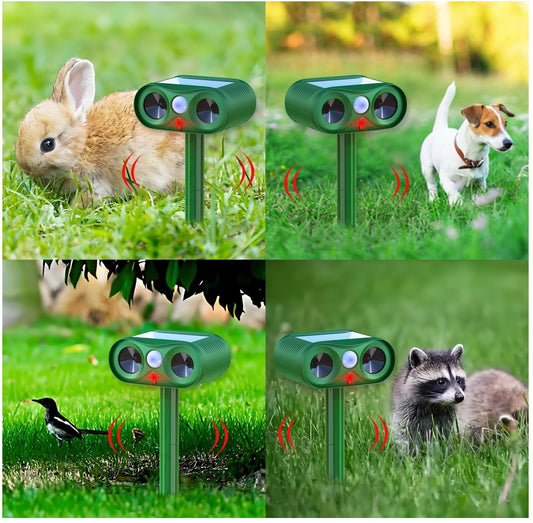 2x Katzenschreck Ultraschall Solar PIR-Sensor 230m² Tierschreck Abwehr
