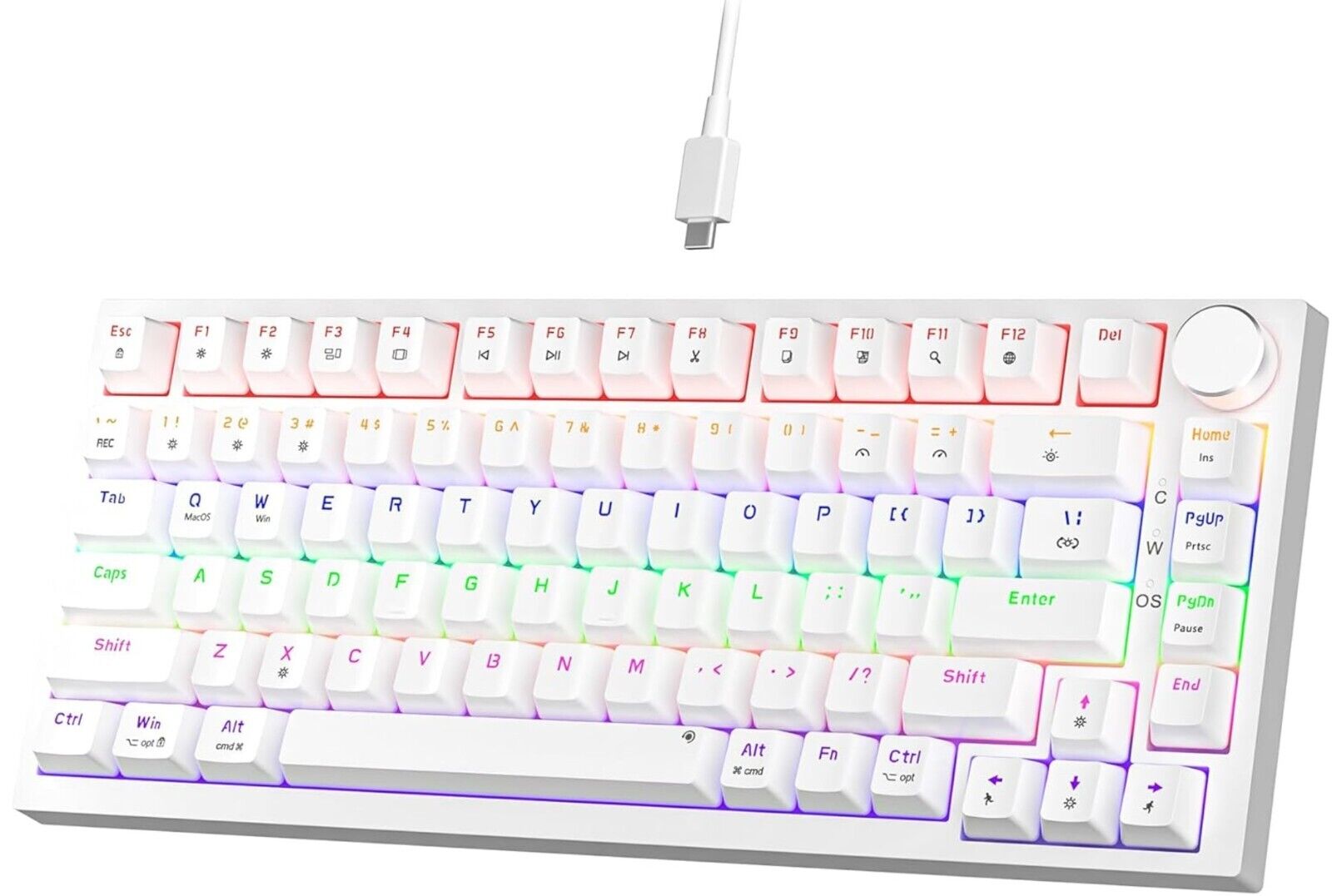 GM326 Mechanische QWERTY Tastatur,Gaming Tastatur mit Kabel,75% TKL Hot Swap