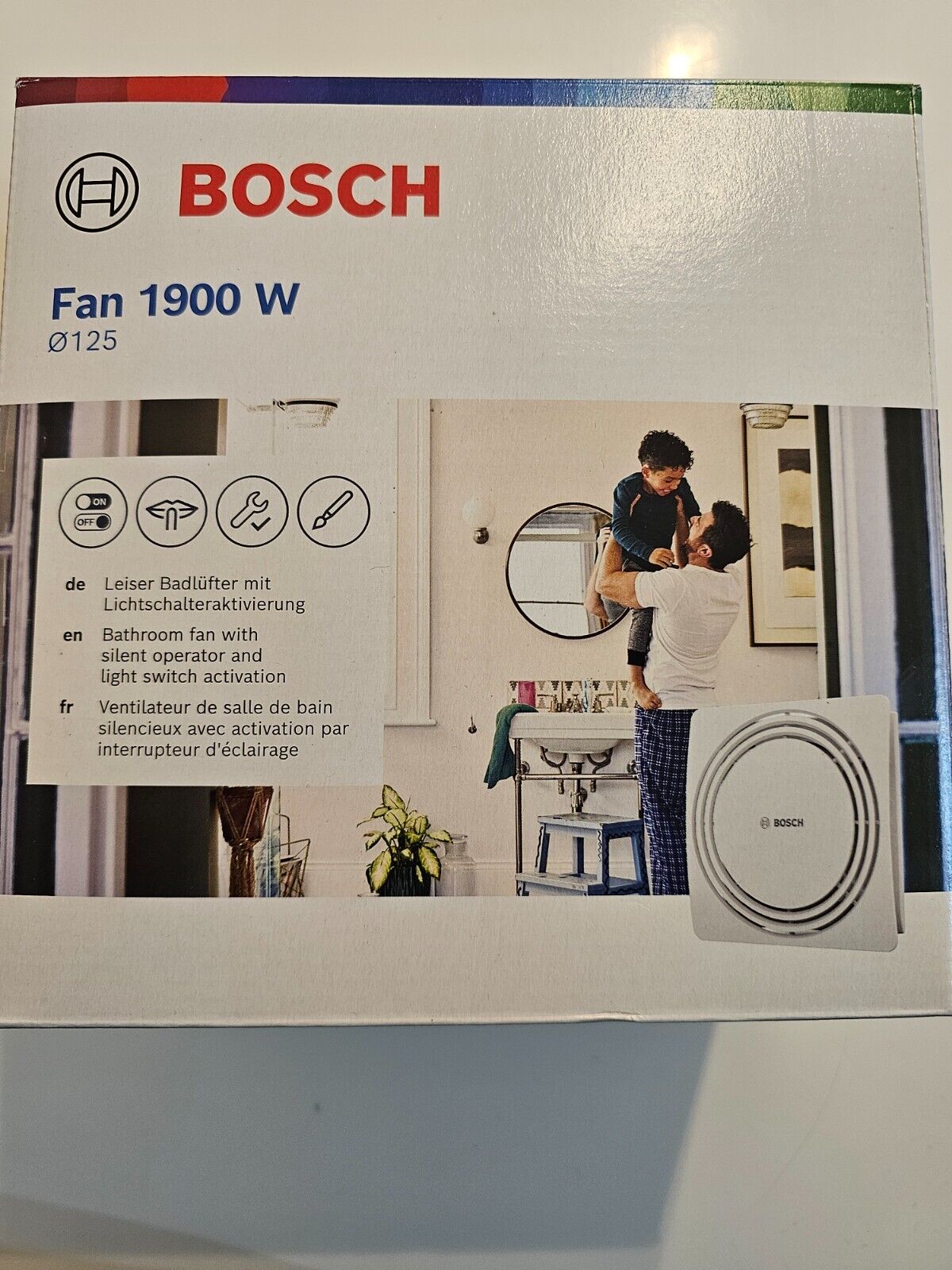 Bosch - Leiser Badlüfter 1900 W125 - mit Lichtschalteraktivierung
