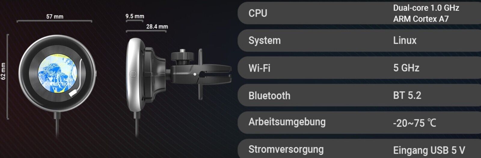 Wireless CarPlay Clip Adapter, Wireless CarPlay Dongle Plug & Play Mit Elektroni