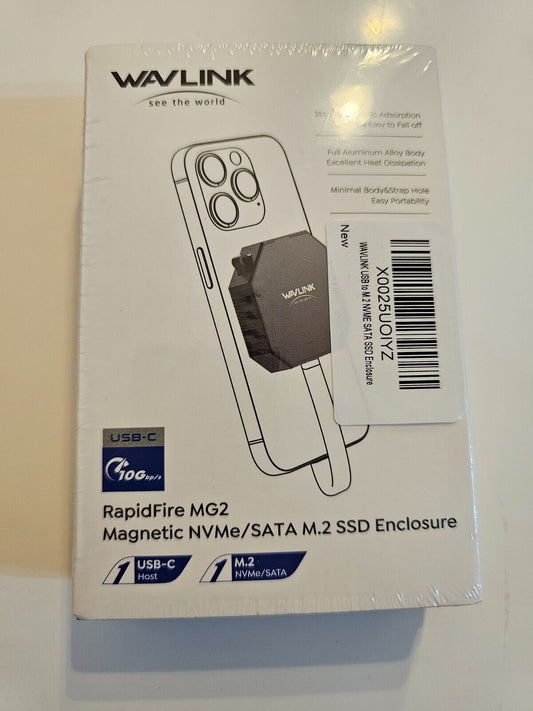 WAVLINK Magnetic M.2 2230 NVMe/SATA SSD Gehäuse, 10Gbps USB C 3.2 Gen2 Adapter,