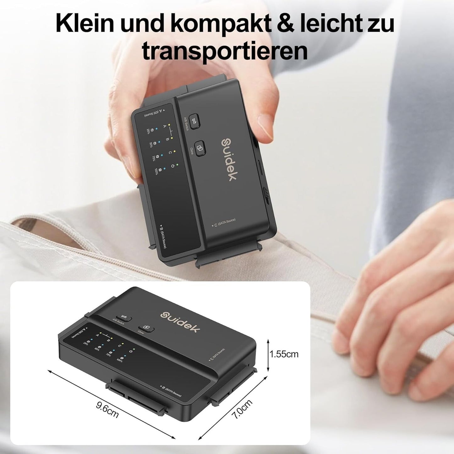 USB 3.0 IDE/SATA Adapter 5Gbps Offline-Klon 2,5"/3,5" HDD/SSD