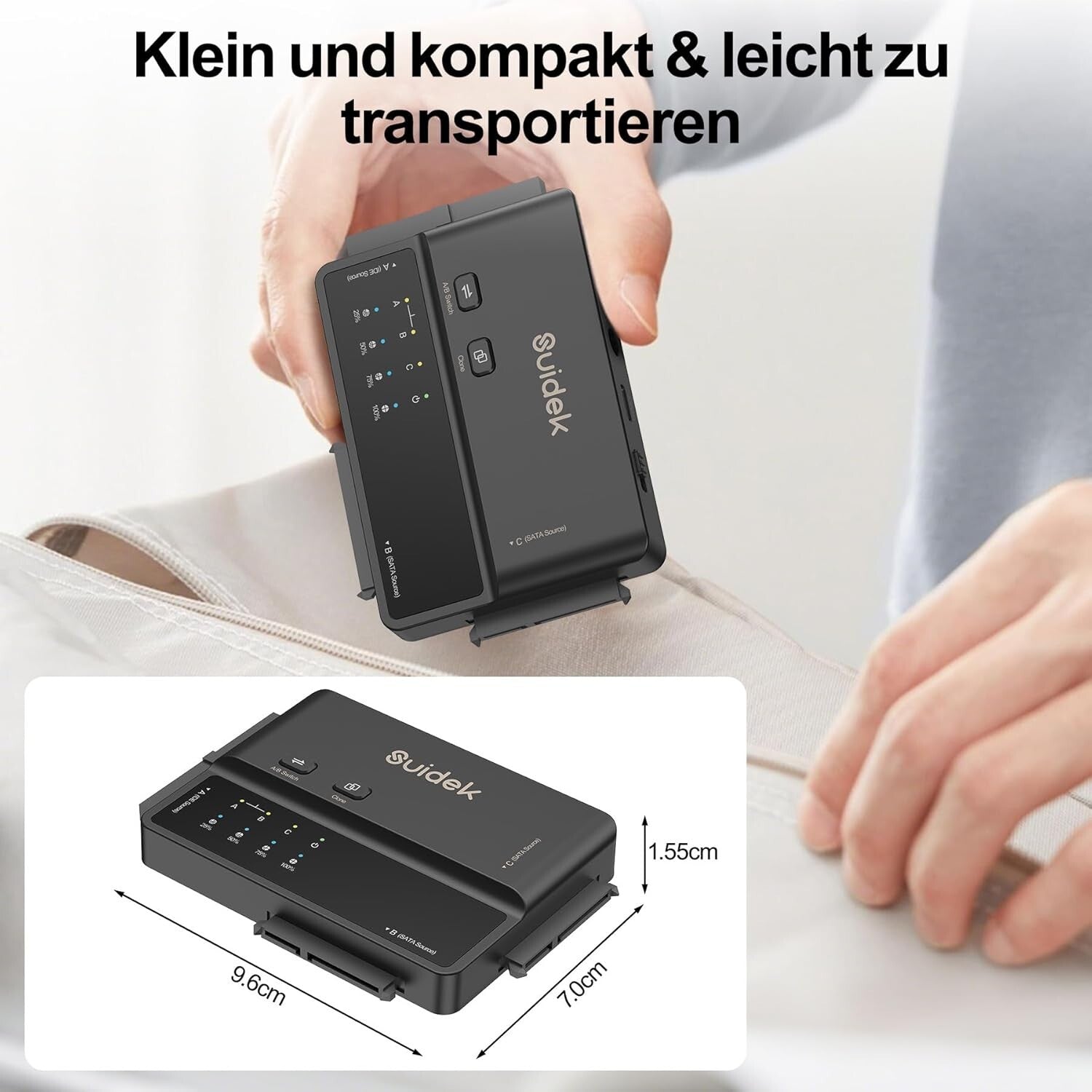 USB 3.0 IDE/SATA Adapter 5Gbps Offline-Klon 2,5"/3,5" HDD/SSD