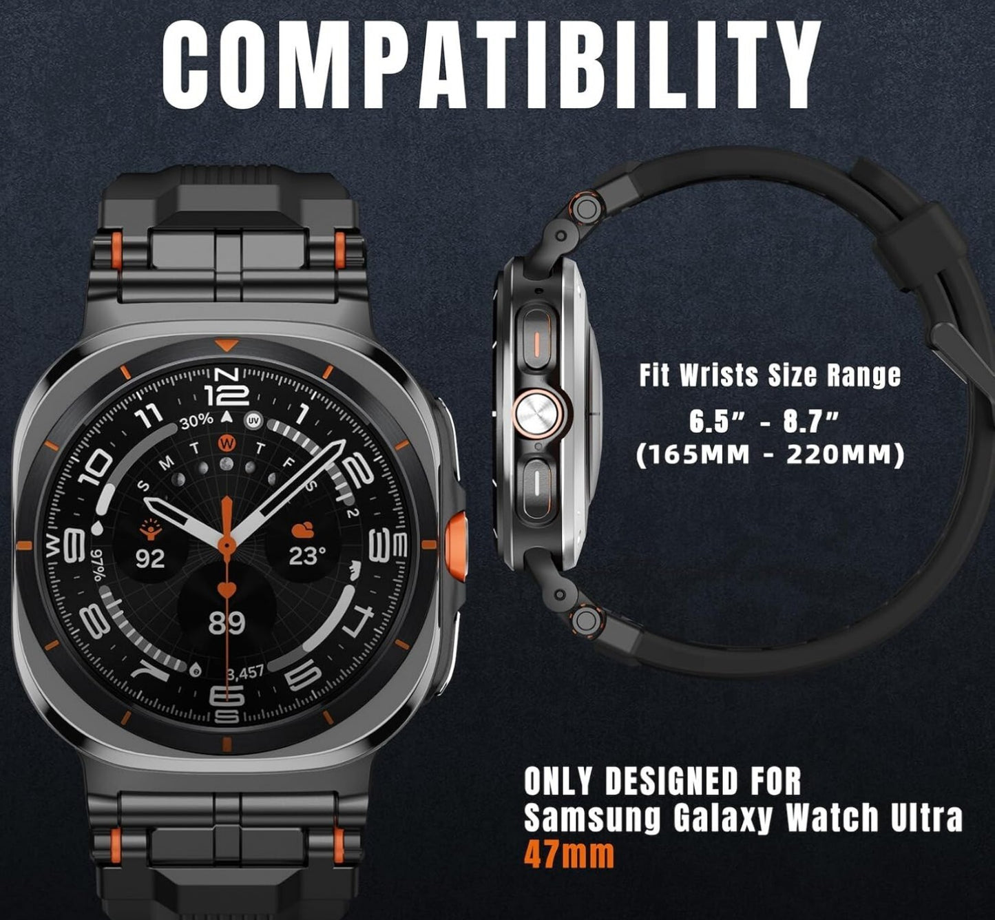 Flüssigsilikon Armband für Galaxy Watch Ultra 47mm Schwarz