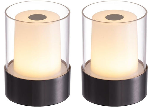 LED Touch Nachttischlampe 2er Set Dimmbar Kabellos Schwarz