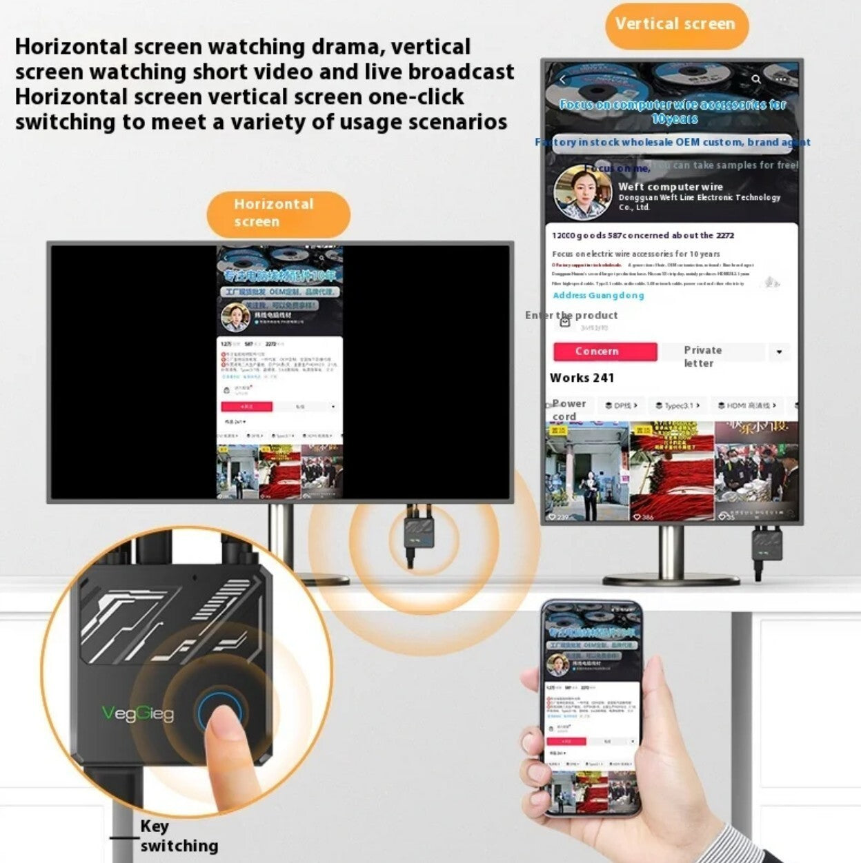 Wireless Screen Prover HDMI 4K 5G WiFi für Handy/Notebook/TV