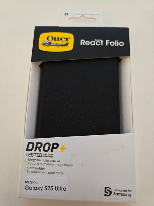 OtterBox React Folio Hülle Galaxy S25 Ultra Schwarz