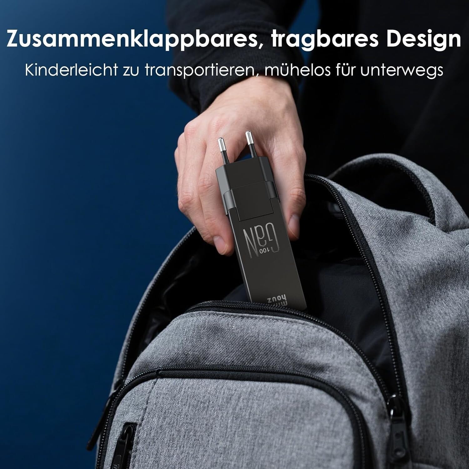 100W USB-C GaN Ladegerät 4-Port Schnellladegerät Schwarz