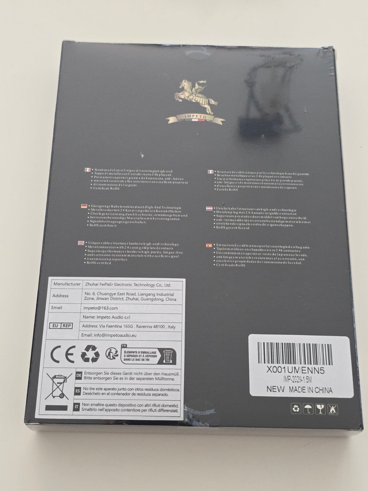 Audiophiles USB B auf USB C Kabel 1.5m 480Mbps DAC OTG Schwarz
