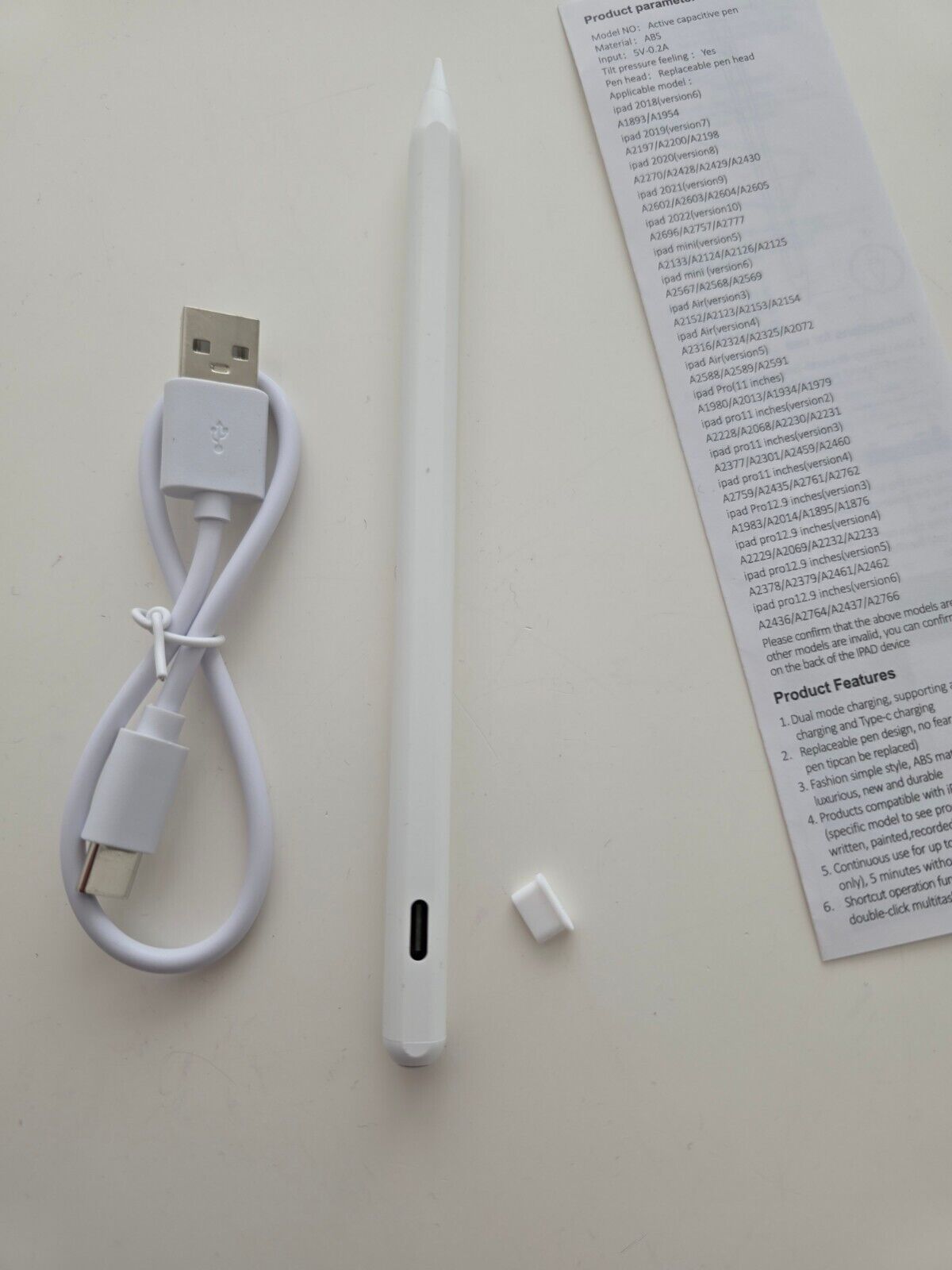 Stylus Pen für iPad, Bluetooth, 8-10h Akku, Palm Rejection USB-C Lademöglichkeit