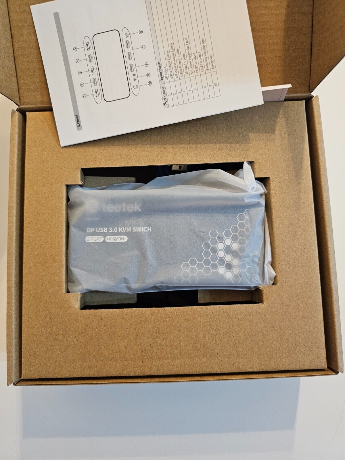 USB3.0 KVM Switch DisplayPort,4K60Hz,DP1.2,Displayport Switch,DP KVM 2 PC 1 Moni