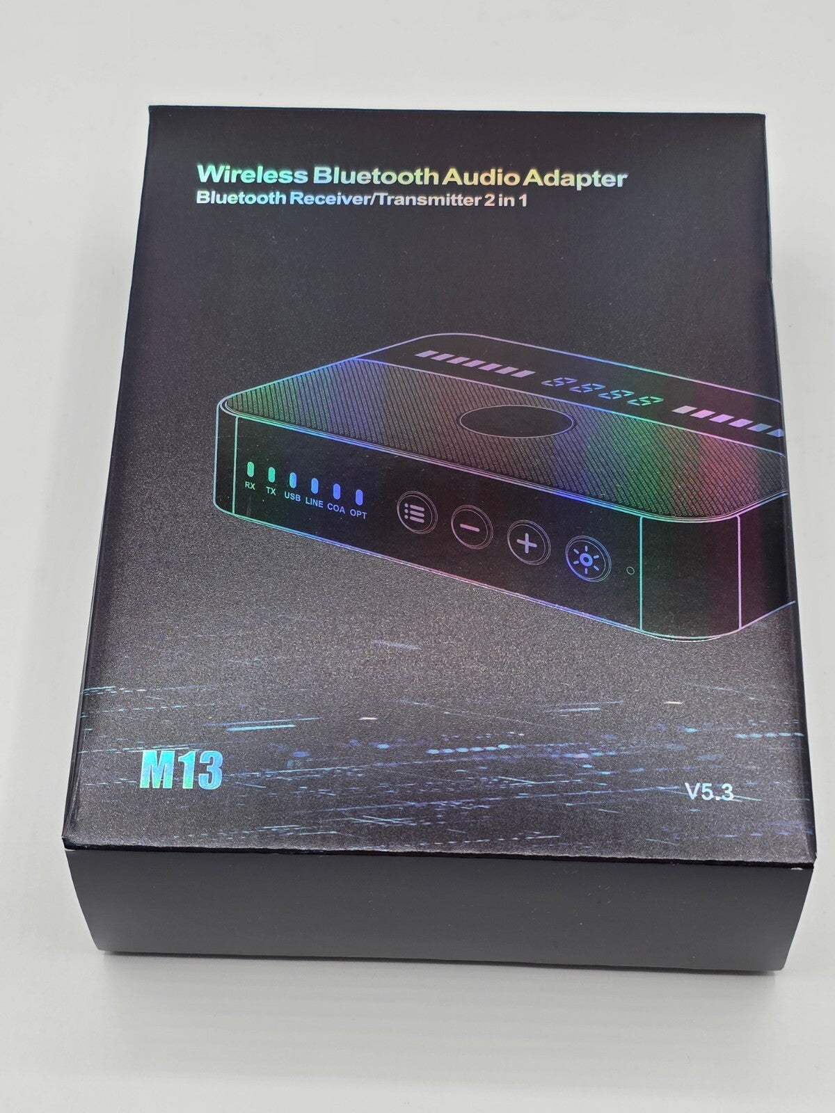 M13 2-in-1 BT5.3 Sender & Empfänger – Vielseitiger Audio Adapter mit LED-Anzeige