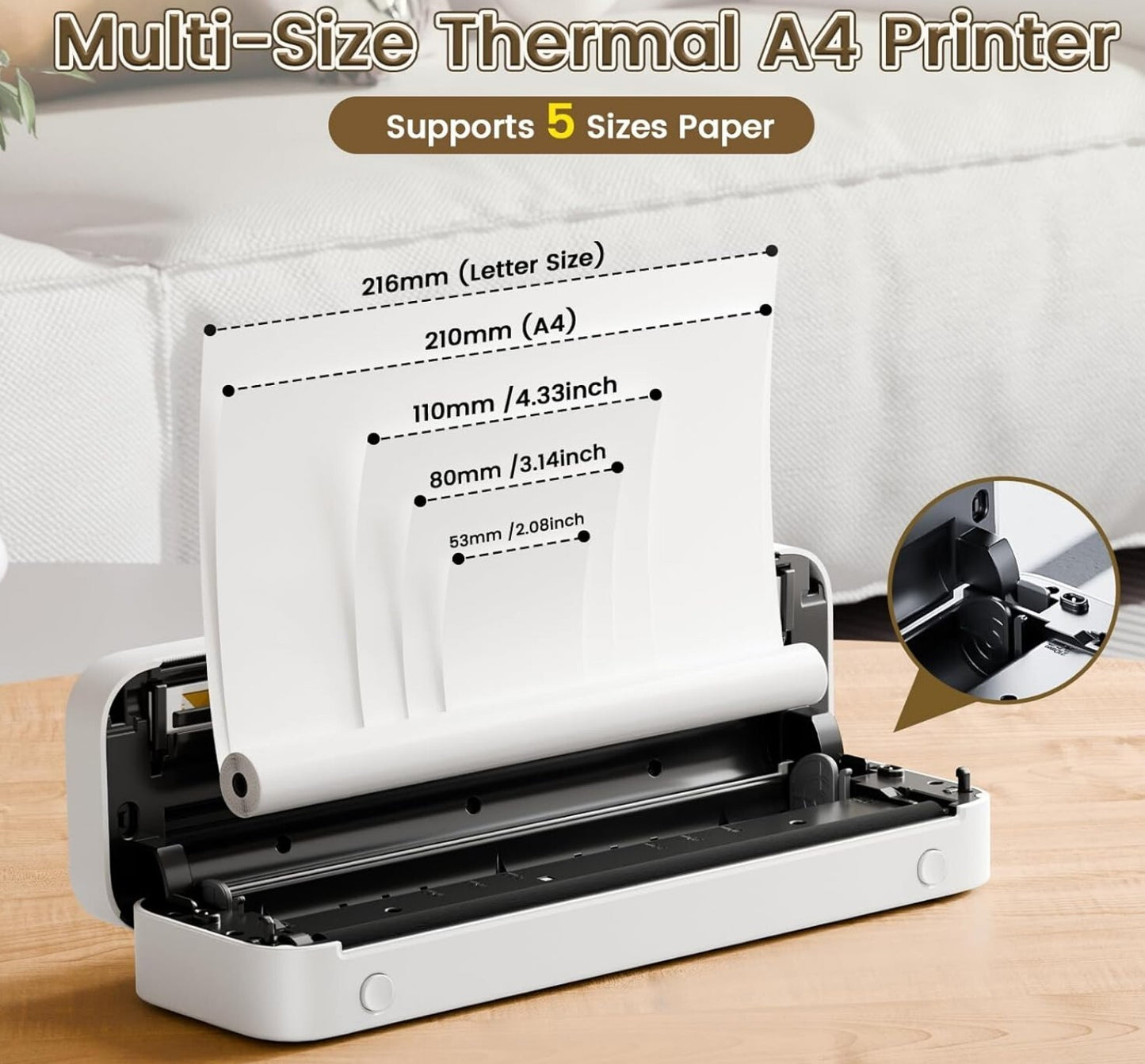 M836 Thermodrucker A4 300DPI Bluetooth USB Tragbar
