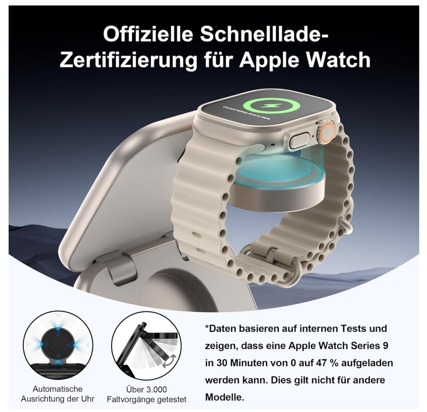 5-in-1 MagSafe Ladestation Faltbar iPhone 16-12 Watch AirPods Titan
