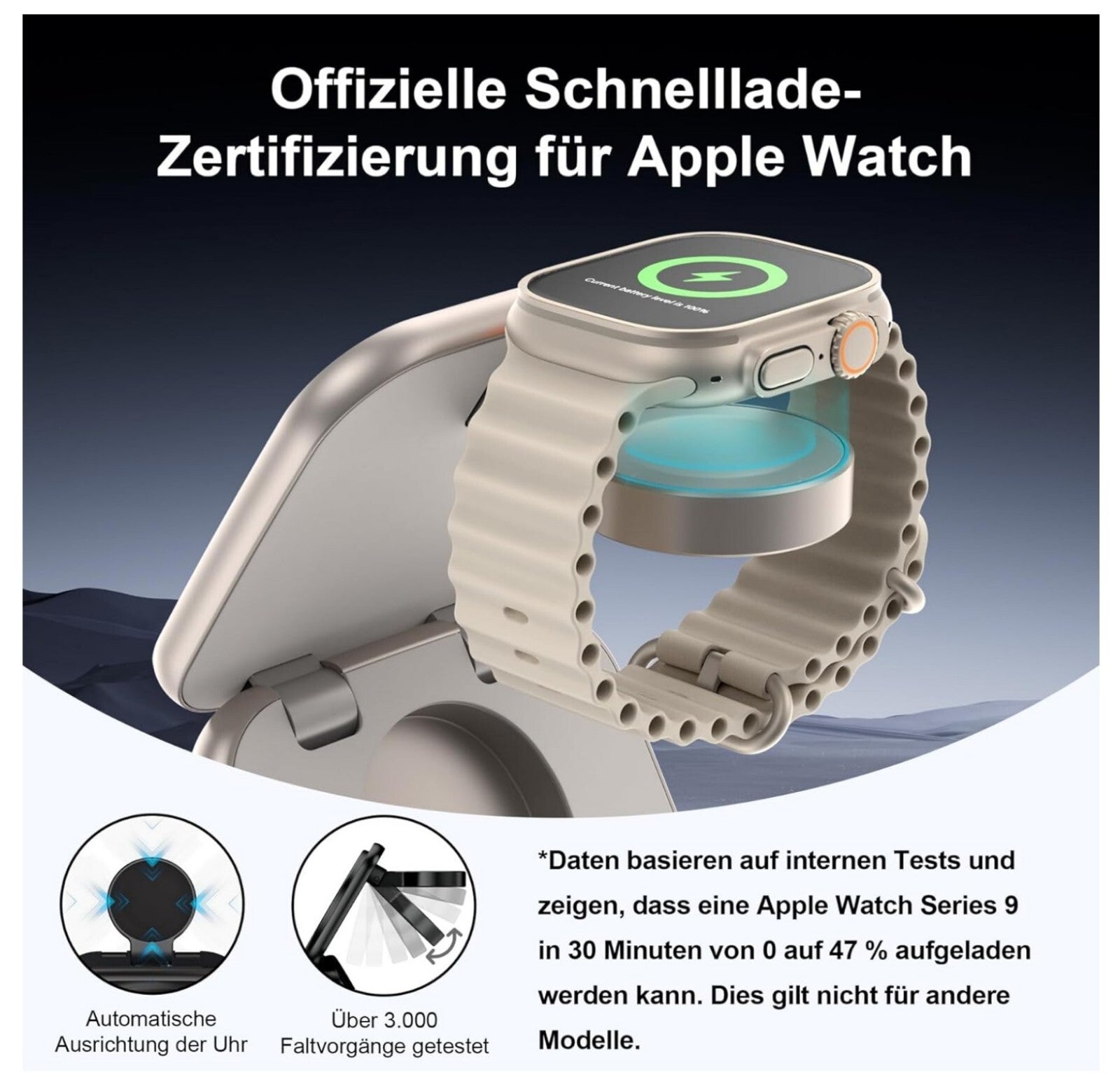 5-in-1 MagSafe Ladestation Faltbar iPhone 16-12 Watch AirPods Titan