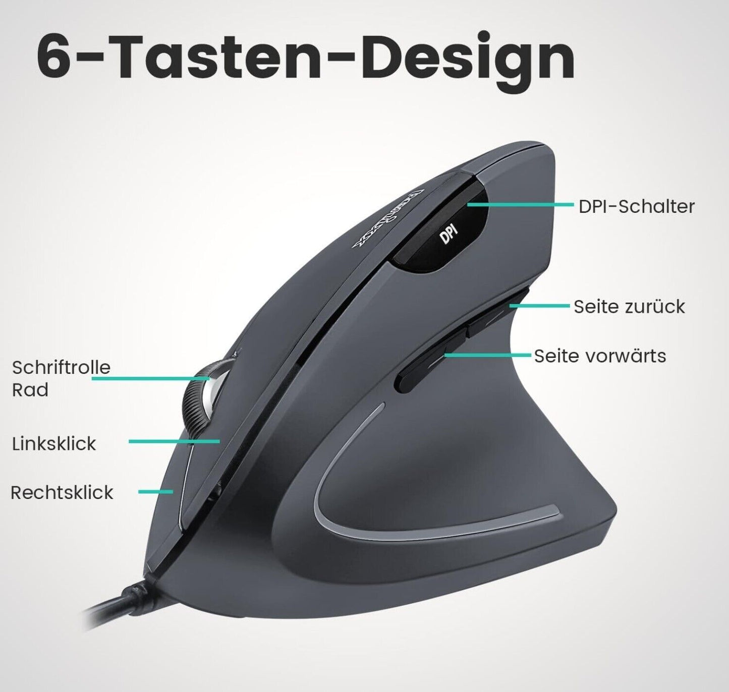 Kabelgebundene Ergonomische Kompaktastatur und Vertikale Maus mit geteiltem Layo