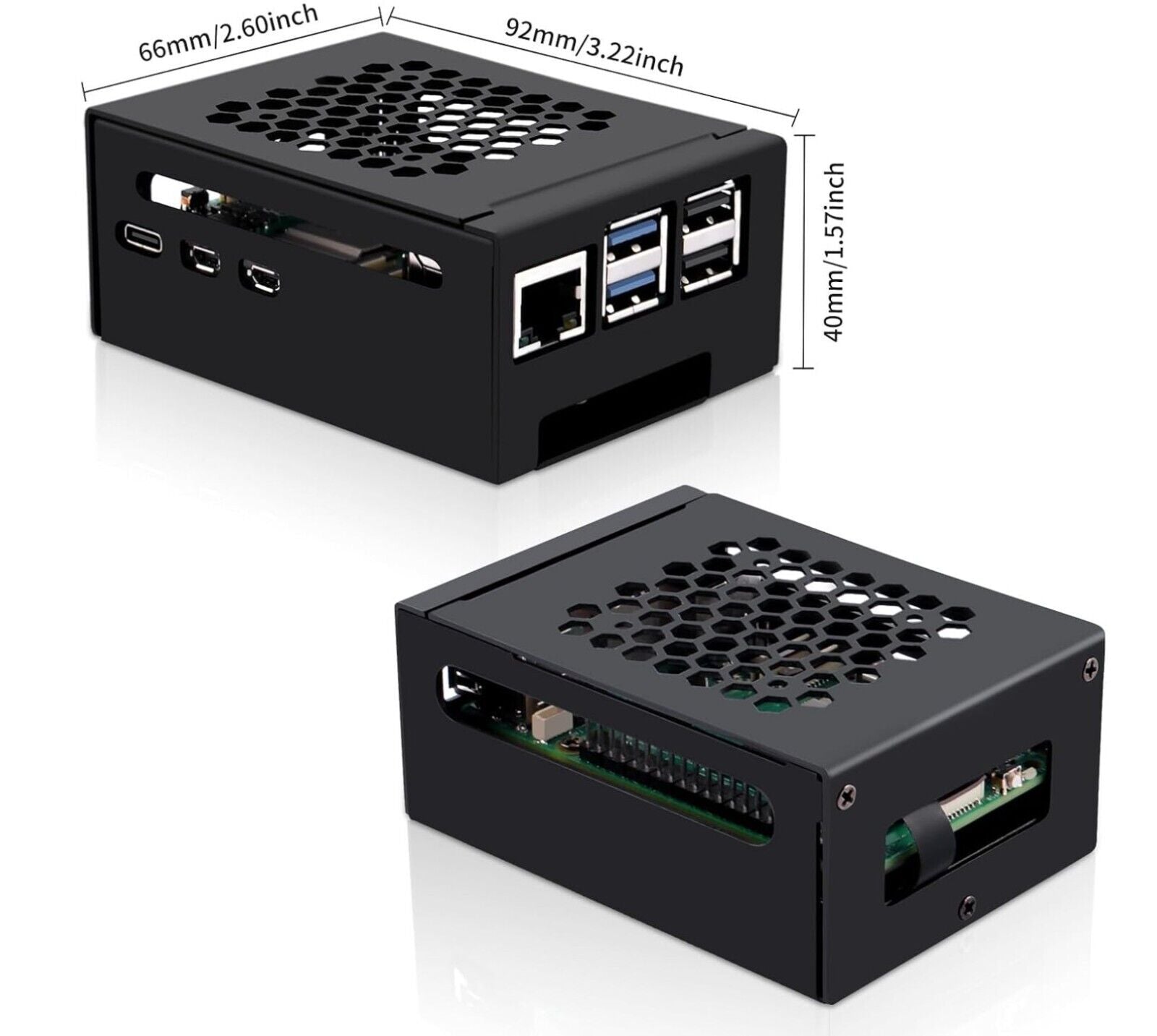 GeeekPi Metal Gehäuse mit N07 M.2 NVMe SSD Pip PCIe Peripheral Board Bottom für