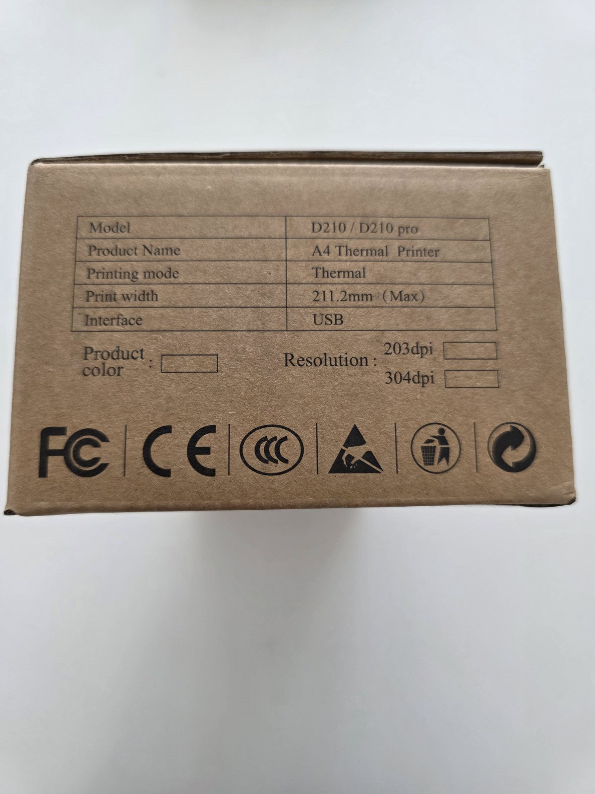 D210 A4 Thermodrucker Bluetooth Schwarz für iOS/Android