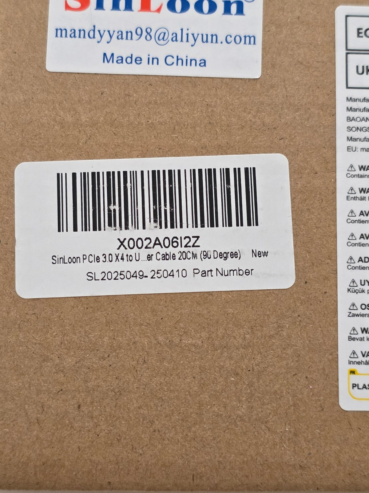 PCIe 3.0 X4 zu U.2 SFF-8639 Kabel 20cm 90° NVMe SSD