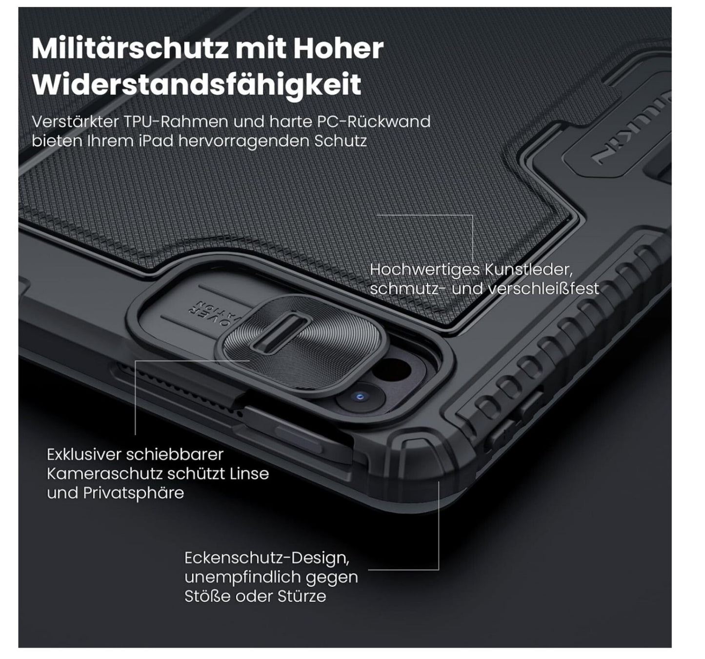 Für iPad Pro 13 Zoll (M4, 2024) Hülle mit Tastatur Trackpad 7-Farben