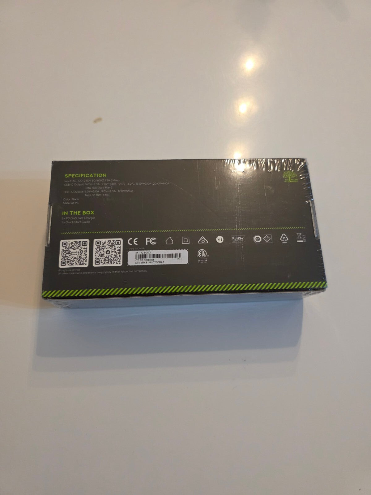 100W USB-C GaN Ladegerät 4-Port Schnellladegerät Schwarz