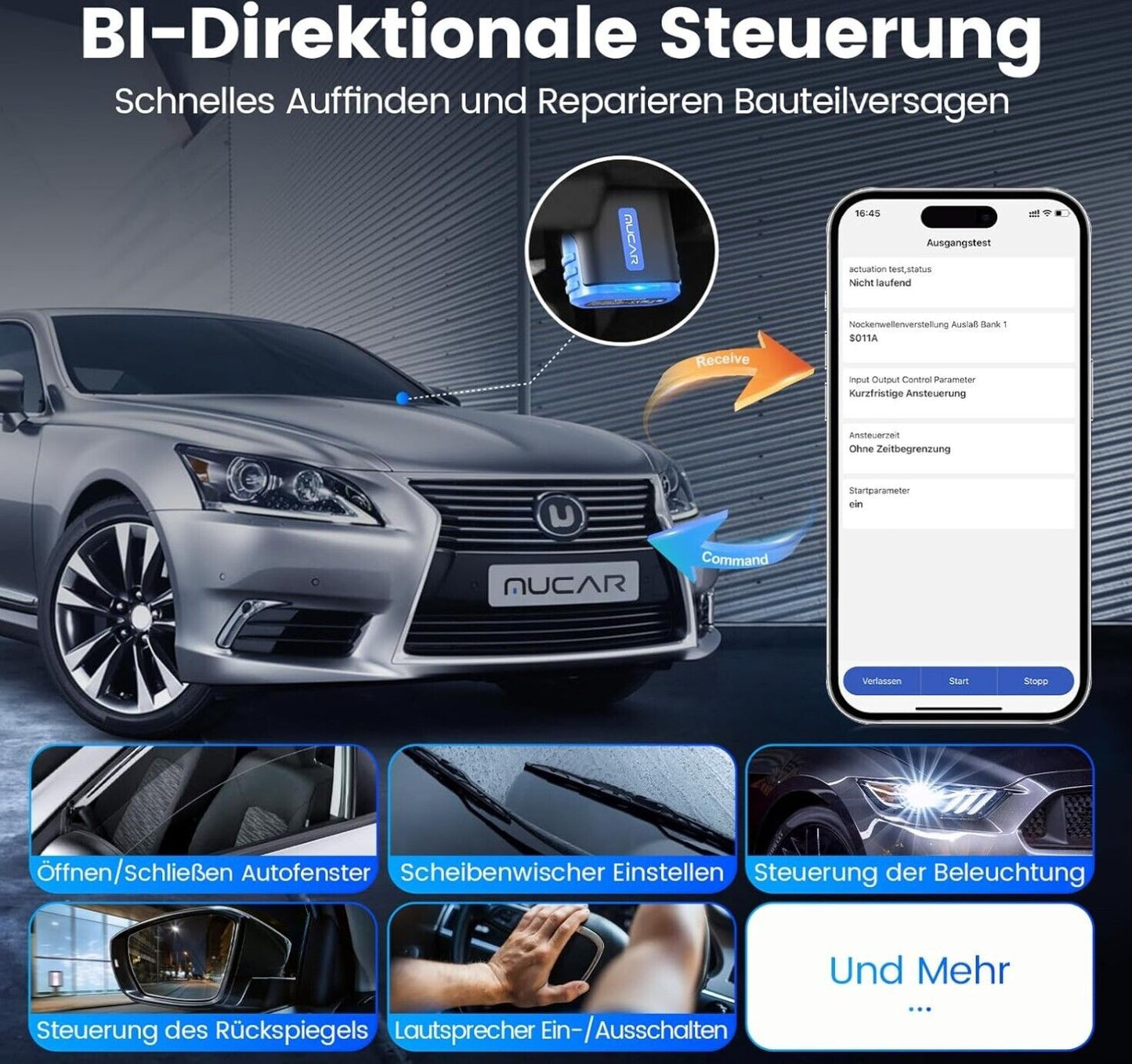 OBD2 Bluetooth Adapter, MUCAR DriverScan OBD2 Diagnosegerät Bluetooth Mit Vollsy