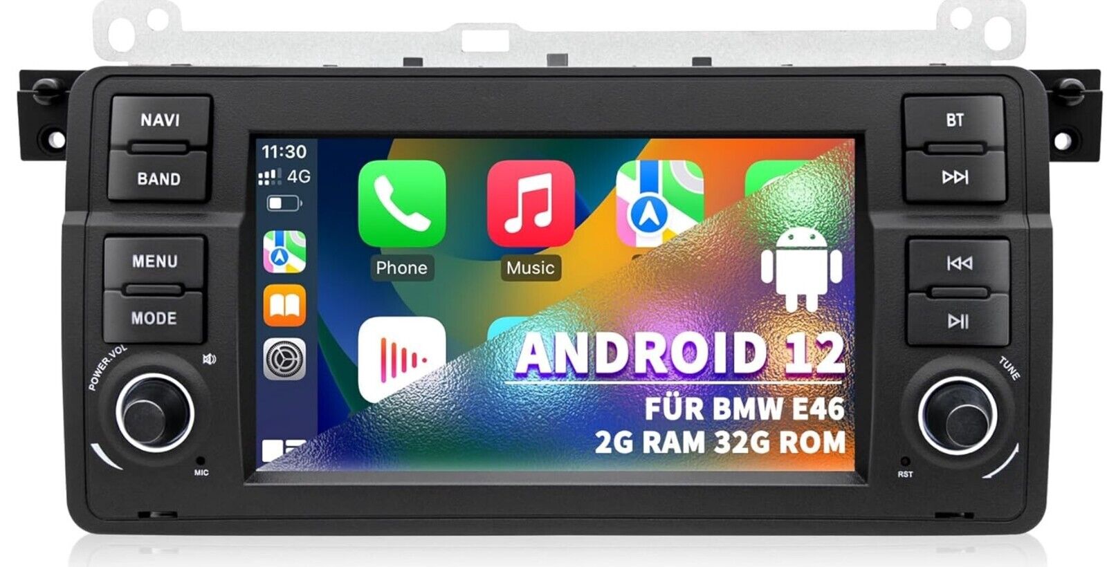 Autoradio für BMW E46 1999 2000 2001 2002 2003 2004, Android 12 2G+32G Radio mit