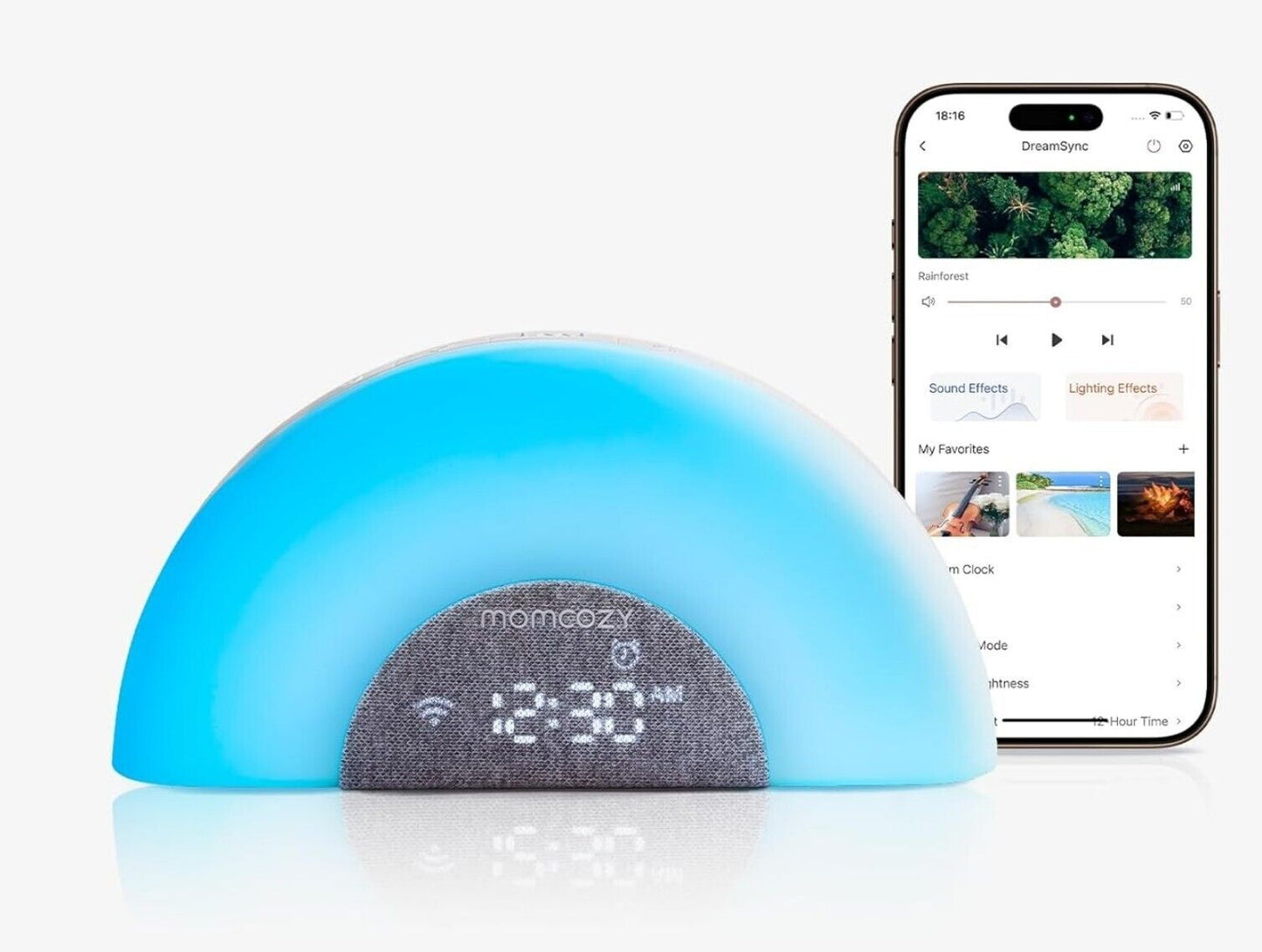 DreamSync Baby-Schlafmaschine 34 Klänge Nachtlicht App